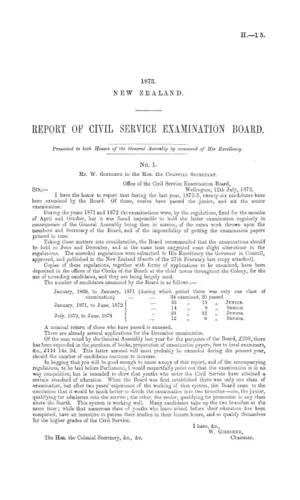 REPORT OF CIVIL SERVICE EXAMINATION BOARD.