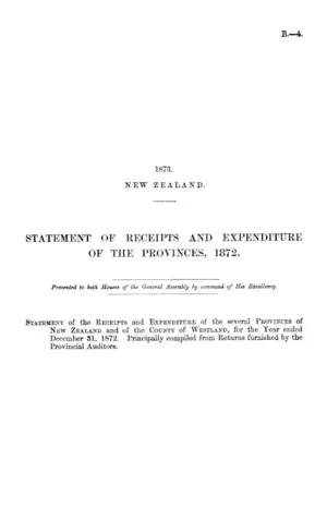 STATEMENT OF RECEIPTS AND EXPENDITURE OF THE PROVINCES, 1872.