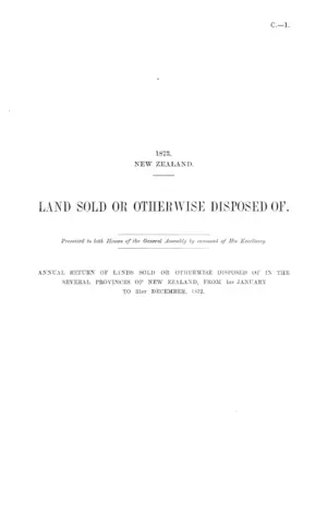LAND SOLD OR OTHERWISE DISPOSED OF.
