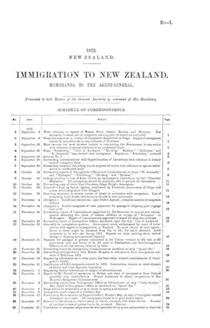 IMMIGRATION TO NEW ZEALAND. MEMORANDA TO THE AGENT-GENERAL.
