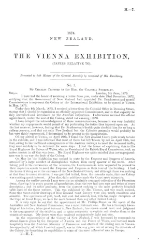THE VIENNA EXHIBITION, (PAPERS RELATIVE TO).