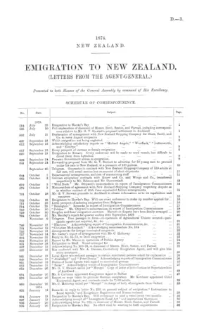 EMIGRATION TO NEW ZEALAND. (LETTERS FROM THE AGENT-GENERAL.)
