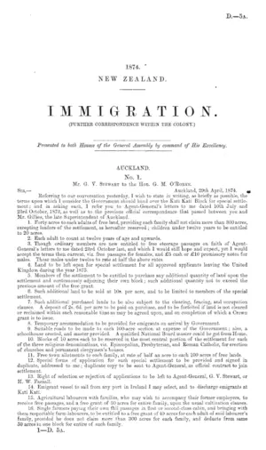 IMMIGRATION. (FURTHER CORRESPONDENCE WITHIN THE COLONY.)