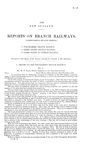 REPORTS ON BRANCH RAILWAYS (CORRESPONDENCE RELATING THERETO).