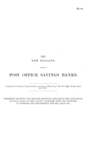 POST OFFICE SAVINGS BANKS.