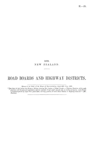 ROAD BOARDS AND HIGHWAY DISTRICTS.