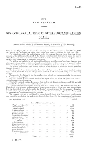 SEVENTH ANNUAL REPORT OF THE BOTANIC GARDEN BOARD.