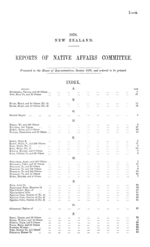 REPORTS OF NATIVE AFFAIRS COMMITTEE.