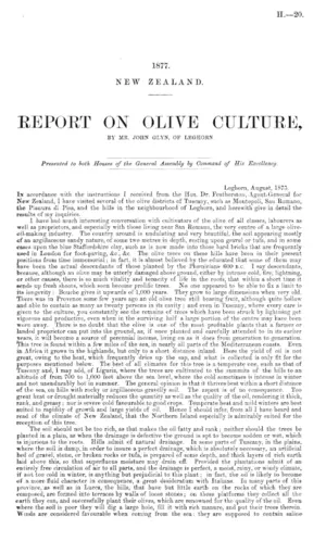 REPORT ON OLIVE CULTURE, BY MR. JOHN GLYN, OF LEGHORN.