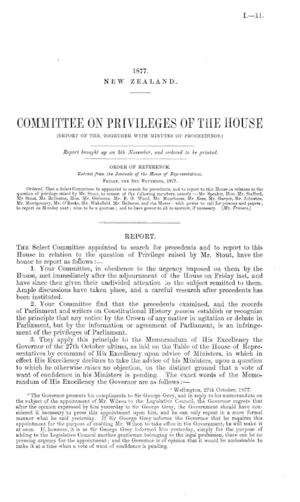 COMMITTEE ON PRIVILEGES OF THE HOUSE (REPORT OF THE, TOGETHER WITH MINUTES OF PROCEEDINGS.)