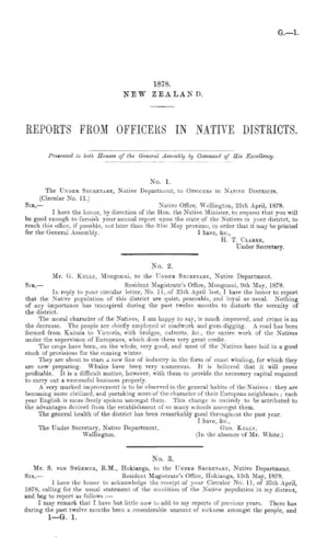 REPORTS FROM OFFICERS IN NATIVE DISTRICTS.