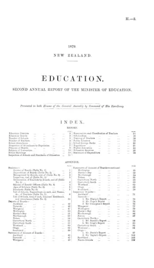 EDUCATION. SECOND ANNUAL REPORT OF THE MINISTER OF EDUCATION.