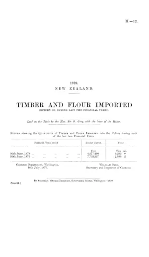 TIMBER AND FLOUR IMPORTED (RETURN OF, DURING LAST TWO FINANCIAL YEARS).