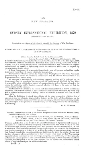 SYDNEY INTERNATIONAL EXHIBITION, 1879 (PAPER'S RELATIVE TO THE).