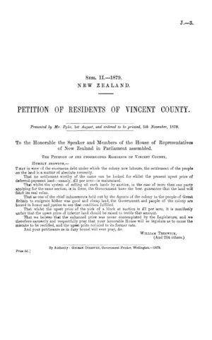 PETITION OF RESIDENTS OF VINCENT COUNTY.