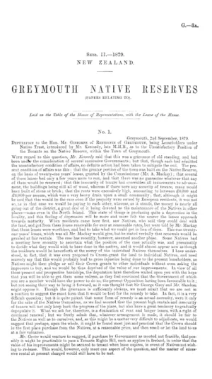 GREYMOUTH NATIVE RESERVES (PAPERS RELATING TO).