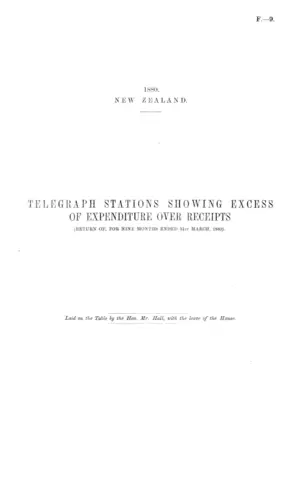 TELEGRAPH STATIONS SHOWING EXCESS OF EXPENDITURE OVER RECEIPTS (RETURN OF, FOR NINE MONTHS ENDED 31ST MARCH, 1880).