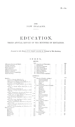 EDUCATION. THIRD ANNUAL REPORT OF THE MINISTER OF EDUCATION.
