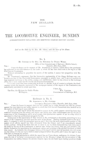 THE LOCOMOTIVE ENGINEER, DUNEDIN (CORRESPONDENCE EXPLAINING AND REBUTTING CHARGES BROUGHT AGAINST).
