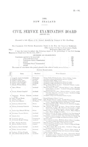 CIVIL SERVICE EXAMINATION BOARD (REPORT OF.)