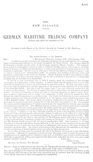 GERMAN MARITIME TRADING COMPANY (PAPERS RELATIVE TO PROSPECTUS OF).