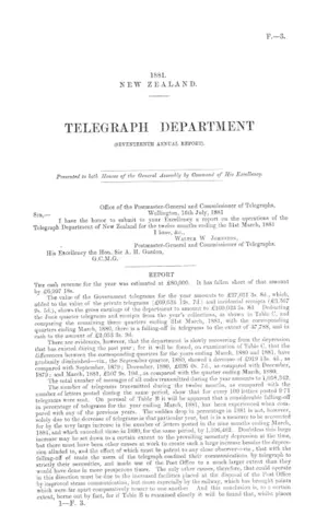 TELEGRAPH DEPARTMENT (SEVENTEENTH ANNUAL REPORT).