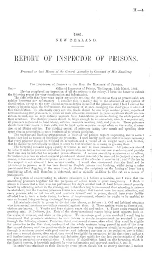 REPORT OF INSPECTOR OF PRISONS.