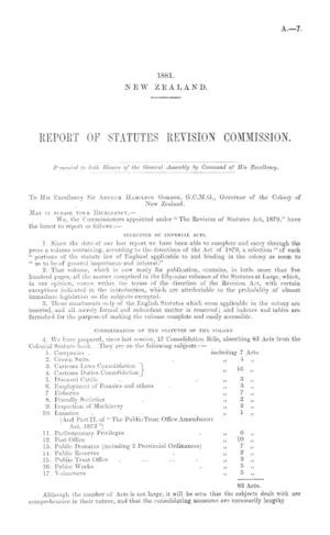 REPORT OF STATUTES REVISION COMMISSION.