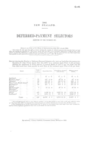 DEFERRED-PAYMENT SELECTORS (RETURN OF THE NUMBER OF).