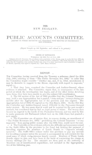 PUBLIC ACCOUNTS COMMITTEE. (REPORT ON PUBLIC REVENUES ACT, TOGETHER WITH MINUTES OF PROCEEDINGS AND EVIDENCE.)