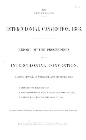 INTERCOLONIAL CONVENTION, 1883.