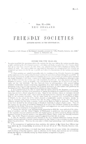 FRIENDLY SOCIETIES (SEVENTH REPORT, BY THE REGISTRAR OF).