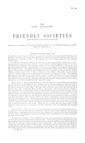 FRIENDLY SOCIETIES (EIGHTH REPORT, BY THE REGISTRAR OF).
