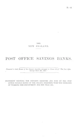 POST OFFICE SAVINGS BANKS.