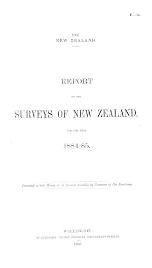 REPORT ON THE SURVEYS OF NEW ZEALAND, FOR THE YEAR 1884-85.