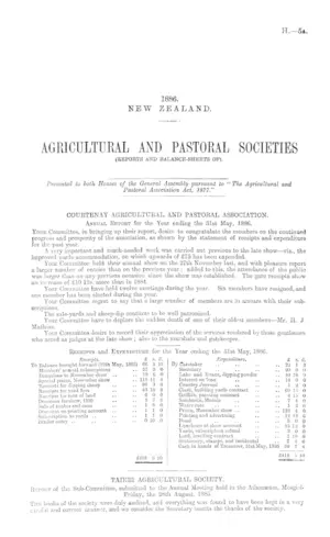 AGRICULTURAL AND PASTORAL SOCIETIES (REPORTS AND BALANCE-SHEETS OF).
