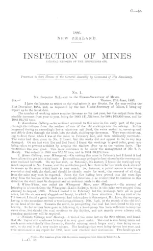 INSPECTION OF MINES (ANNUAL REPORTS OF THE INSPECTORS ON).