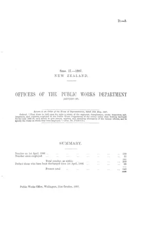 OFFICERS OF THE PUBLIC WORKS DEPARTMENT (RETURN OF).