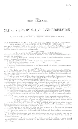 NATIVE VIEWS ON NATIVE LAND LEGISLATION.