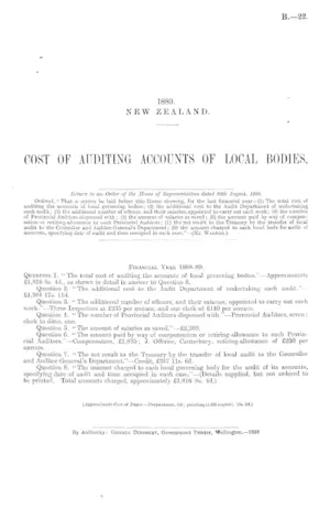 COST OF AUDITING ACCOUNTS OF LOCAL BODIES.