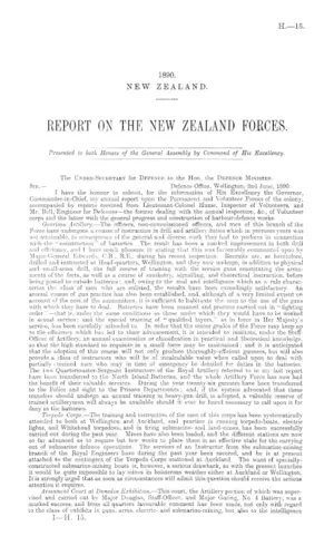 REPORT ON THE NEW ZEALAND FORCES.