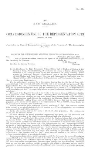 COMMISSIONERS UNDER THE REPRESENTATION ACTS (REPORT OF THE).