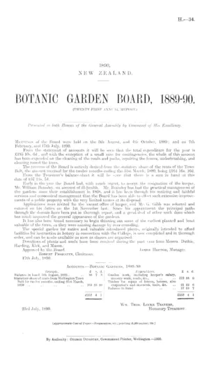 BOTANIC GARDEN BOARD, 1889-90. (TWENTY-FIRST ANNUAL REPORT.)