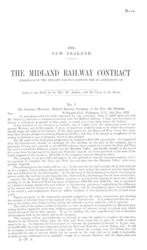 THE MIDLAND RAILWAY CONTRACT (PROPOSALS BY THE MIDLAND RAILWAY COMPANY FOR AN AMENDMENT OF).