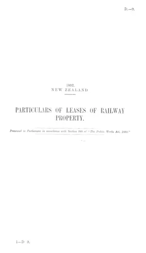 PARTICULARS OF LEASES OF RAILWAY PROPERTY.