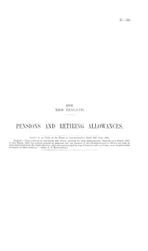PENSIONS AND RETIRING ALLOWANCES.
