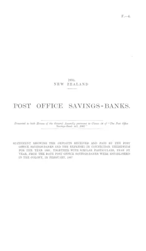 POST OFFICE SAVINGS-BANKS.