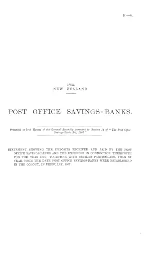 POST OFFICE SAVINGS-BANKS.