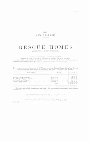 RESCUE HOMES (ALLOCATION OF MONEYS VOTED FOR).