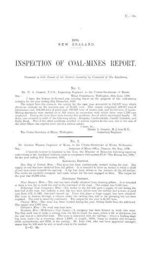 INSPECTION OF COAL-MINES REPORT.